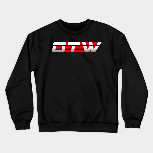 OTW Logo (Silver on Red) Crewneck Sweatshirt by OldTimeWrestling